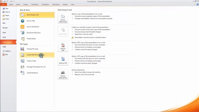 Lesson 02.4 Save and Send - MS PowerPoint Urdu and Hindi language by Microsoft Office Power Point 2010 free online video Training Tutorials