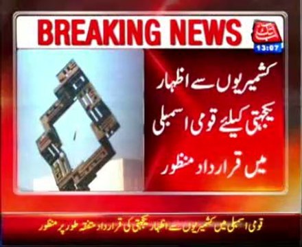 Resolution passed in National Assembly in favour of Kashmir's Solidarity