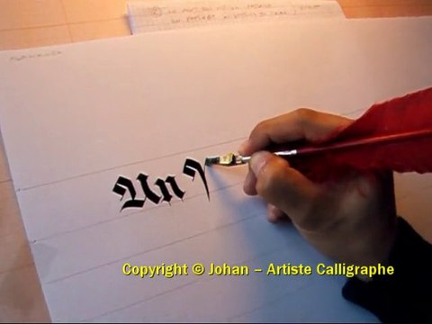 Calligraphie par Johan - Texte en FRAKTUR alphabet - Calligraphy Calligraphie Latine יוהן