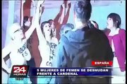 España: activistas Femen lanzan ropa interior a arzobispo de Madrid