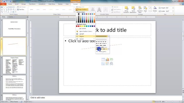 Lesson 10.7 Applying and Changing Line Colors - MS PowerPoint by Microsoft Office Power Point 2010 free online video Training Tutorials Urdu and Hindi language