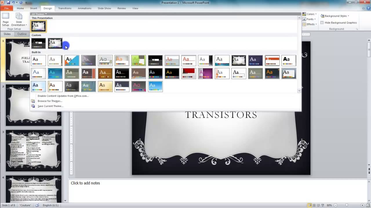 Lesson 12.3 Changing a Color Scheme to a Standard Scheme - MS PowerPoint by Microsoft Office Power Point 2010  free online video Training Tutorials Urdu and Hindi language