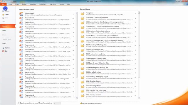 Lesson 12.5 Saving a Customized Template - MS PowerPoint by Microsoft Office Power Point 2010 free online video Training Tutorials Urdu and Hindi language