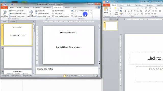 Lesson 14.4 Using Two Screens - MS PowerPoint by Microsoft Office Power Point 2010 free online video Training Tutorials Urdu and Hindi language