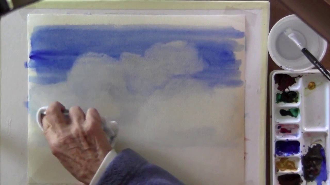 How to paint Clouds in Watercolor