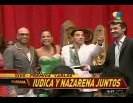 Pedro y elenco Mansión Imposible en los premios Carlos en Infama - 04 de Febrero