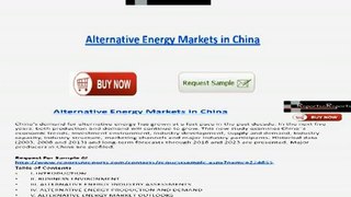 China Alternative Energy Market: New Release