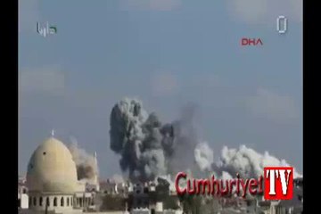 Suriye'deki hava saldırısı kamerada