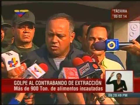 Diosdado Cabello: Continuarán inspecciones en Táchira para frenar contrabando de alimentos