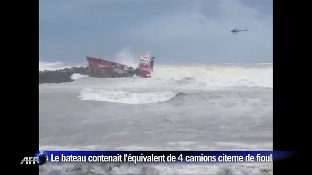 Anglet : cargo échoué, équipage sauvé