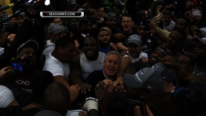 Seahawks locker room celebration for social