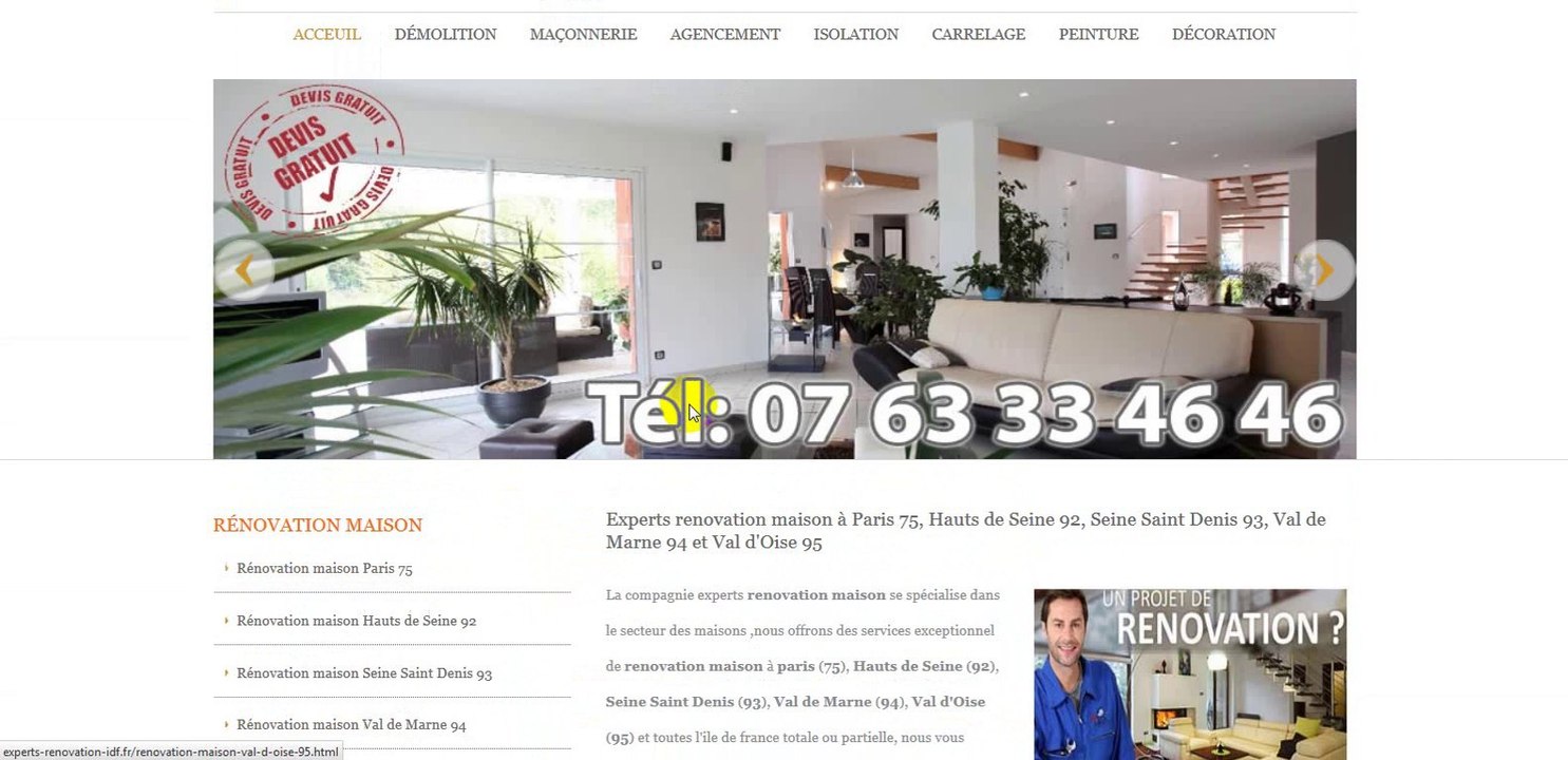 Renovation maison et appartement Paris-75-Hauts de Seine 92-Seine Saint Denis 93-94-95