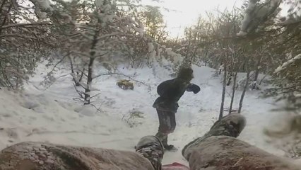 Snowboard Jump Crash