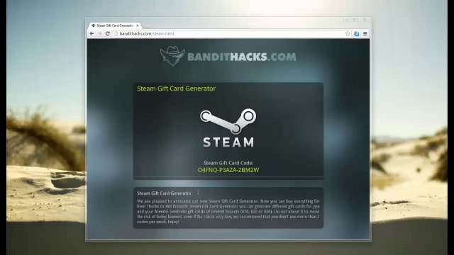 Gratuit Steam Carte-cadeau Générateur FREE Hack Steam Gift Card Generator - Wallet Code Generator 2014