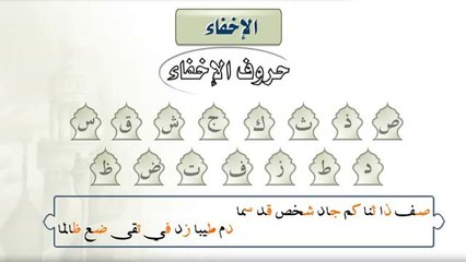 أحكام النون الساكنة والتنوين ـ الإخفاء