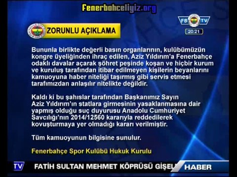 F.Bahçe'den maç izleme açıklaması