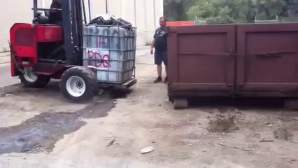 Felipe goes flying! Fork lift fail