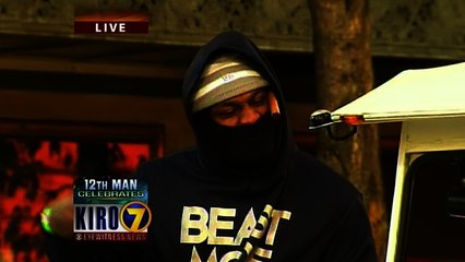 Lynch tosses Skittles to the crowd