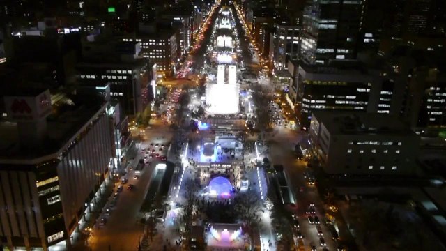 Esculturas de neve gigantes divertem o Japão