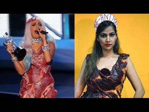 Tanisha Singh Apes Lady Gaga, Wears A Goat Meat Dress !