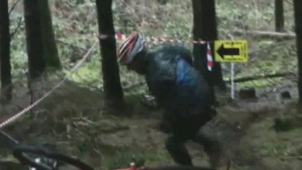 Funny MTB Crash - Rider Flys Over The Handle Bars