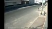 Pole Saves Woman From Being Hit By Car, Pole Protects Woman From Car Crash CCTV Video