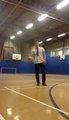 Guy Lands Rugby Ball Trick Shot on Basketball Court