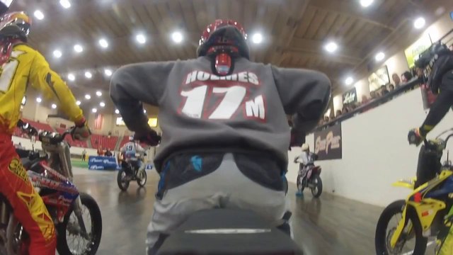 Open Class Heat Race CRASH Into Barrier - 2013 Flat Track Motorcycle Racing Las Vegas