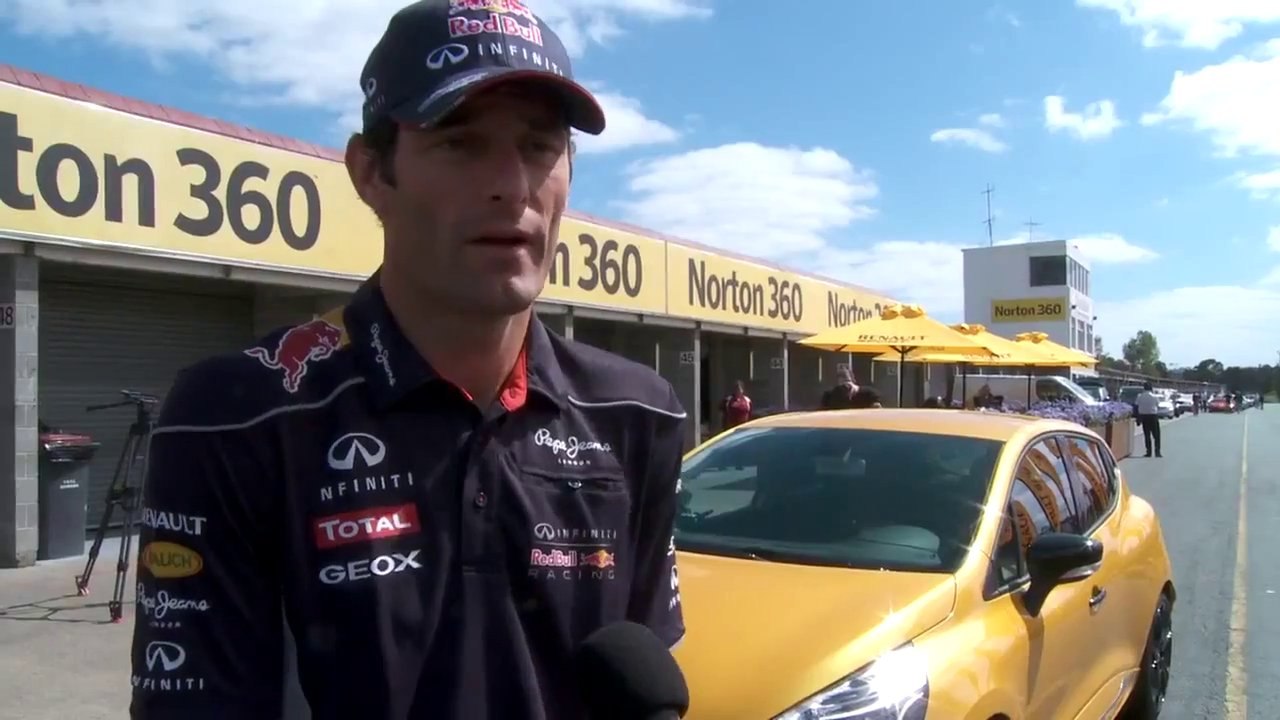 F1 2013: Mark Webber hits the track in Australia's first all new Renault Clio RS 200