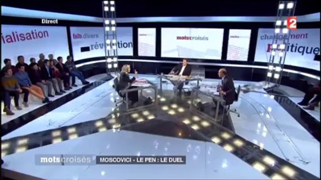 Mots croisés: Marine Le Pen - Pierre Moscovici au sujet du Crédit Agricole