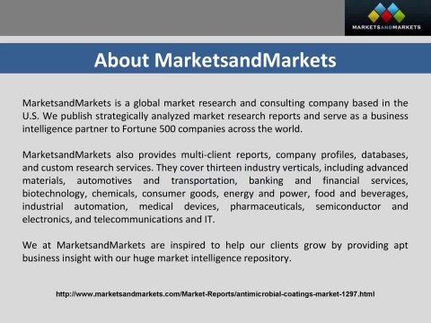 Antimicrobial Coatings Market Forecast 2018