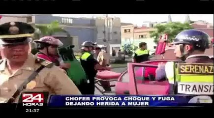 Chofer se da a la fuga tras choque y deja grave a mujer en Jesús María