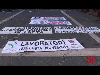 Napoli - Lavoro, tre proteste sotto il palazzo della Regione (06.02.14)