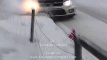 Latvala crash into the fence - WRC Rally Sweden 2014