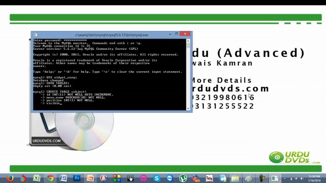 8. Advance PHP in urdu - Creating Table in MySQL