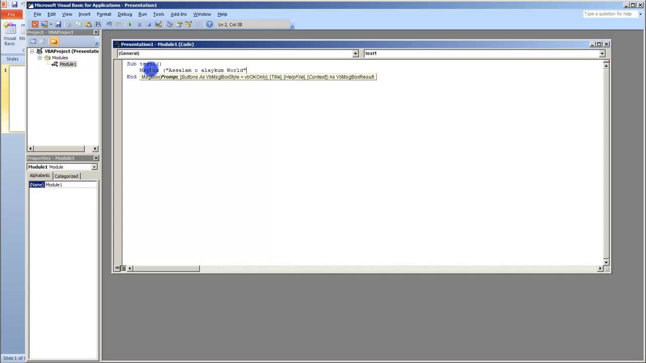 Lesson 16.2 Editing Macros - MS PowerPoint Urdu and Hindi language by Microsoft Office Power Point 2010  free online video Training Tutorials