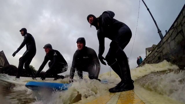 Tidal Surge Creates Perfect Conditions for River Surfing