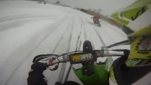 GoPro Dirt Bike Ice Racing With Big Crash