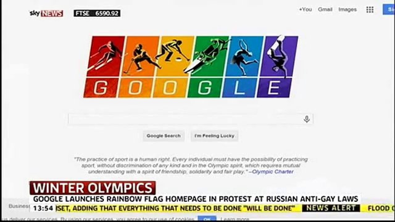 Gay Google's New Rainbow Logo to Coincide with the Opening Ceremony - 2014 Winter Olympics -Sochi