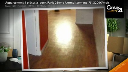 Appartement 4 pièces à louer, Paris 02eme Arrondissement  75, 3200€/mois
