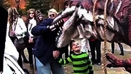 "Just walking my dinosaur, nothing to see here...."