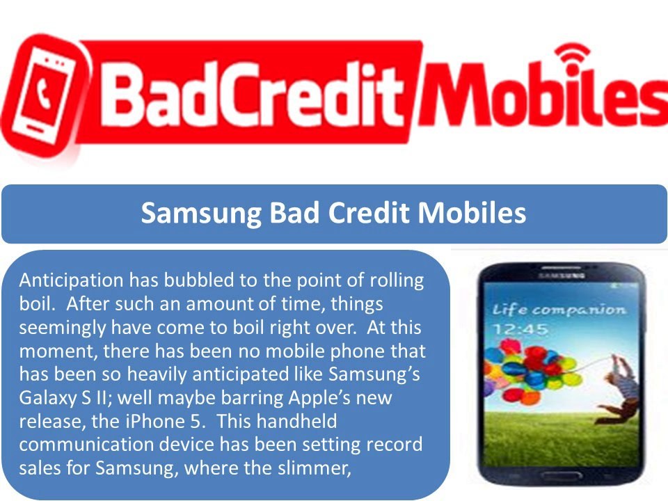 Bad Credit Mobiles Phones
