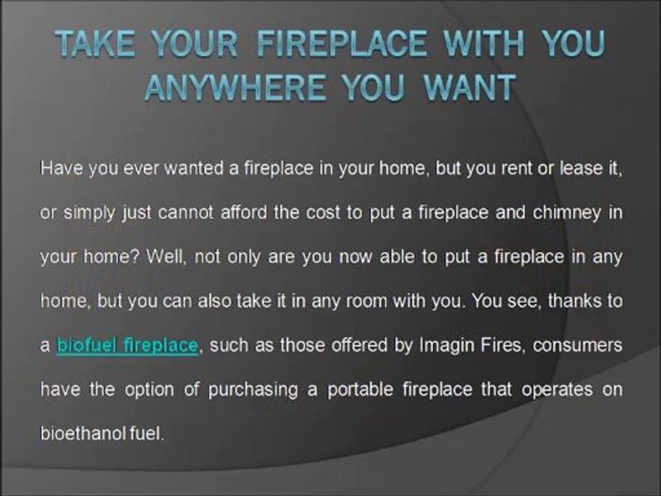 Purchase a portable biofuel fireplace from Imaginfires