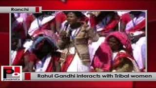 Rahul Gandhi interacts with tribal women in Ranchi