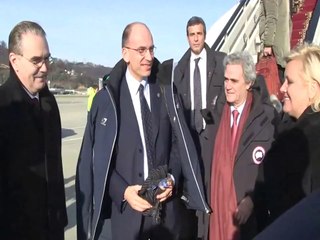 Letta - L'arrivo a Sochi per l'inaugurazione delle Olimpiadi invernali (07.02.14)