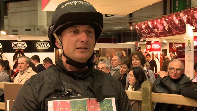 interview Eddy SANS vainqueur de l'Indoor Derby du Jumping de Bordeaux 2014