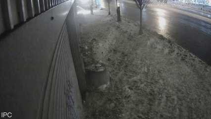 Snow Plow NAILS this Guy in front of JM LEGEND AUTO GROUP  1 of 2