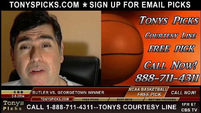 Georgetown Hoyas vs. Butler Bulldogs Pick Prediction NCAA College Basketball Odds Preview 2-8-2014