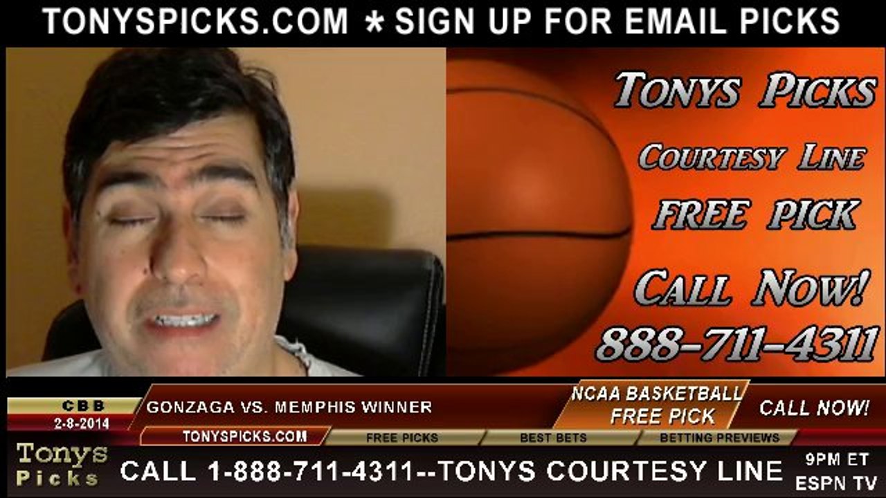 Memphis Tigers vs. Gonzaga Bulldogs Pick Prediction NCAA College Basketball Odds Preview 2-8-2014