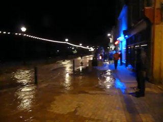 Storm surge surfing . . . at night in Bude